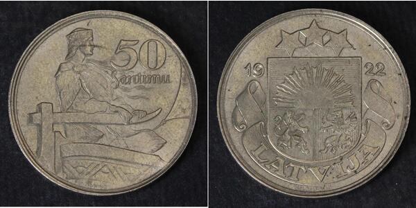 50 Santims Латвія Нікель 