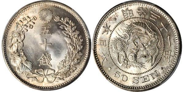 50 Sen Empire du Japon (1868-1947) Argent Meiji the Great (1852 - 1912)