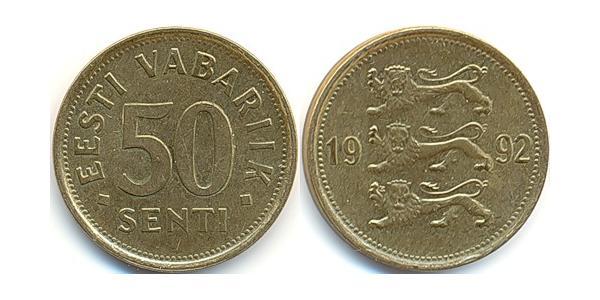 50 Sent Estonia (1991 - ) Aluminio/Bronce 