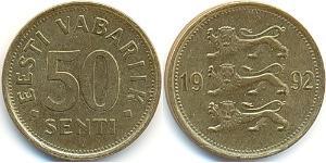 50 Sent Estland (1991 - ) Bronze/Aluminium 