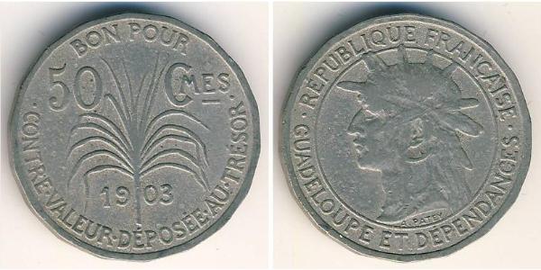 50 Sent Guadeloupe Copper/Nickel 
