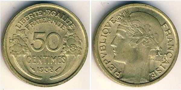 50 Sent Tercera República Francesa (1870-1940)  Latón 