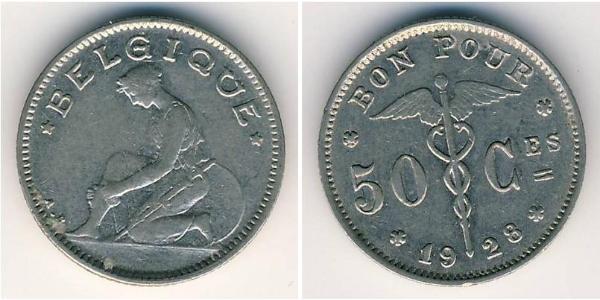 50 Sent Belgien Nickel 
