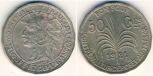 50 Sent Guadeloupe Nickel 