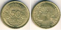 50 Sent Terza Repubblica francese (1870-1940)  Ottone 