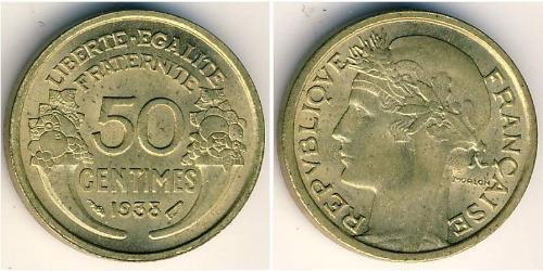 50 Sent Terza Repubblica francese (1870-1940)  Ottone 