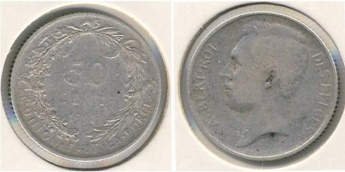 50 Sent Bélgica Plata 