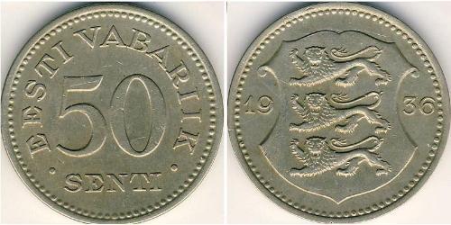 50 Sent Estonia (1991 - ) Rame/Nichel 