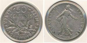 50 Sent France Silver 