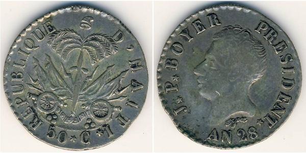 50 Sent Haiti Silver 