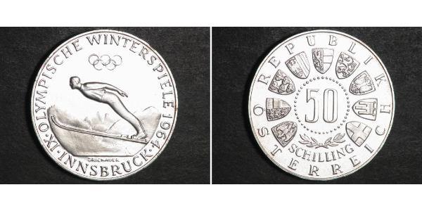 50 Shilling Republic of Austria (1955 - ) / Ååstenrik Argent 
