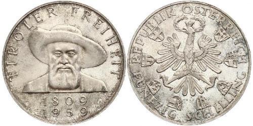 50 Shilling Republic of Austria (1955 - ) Argento 