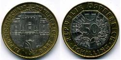 50 Shilling Republic of Austria (1955 - ) Bimetal 