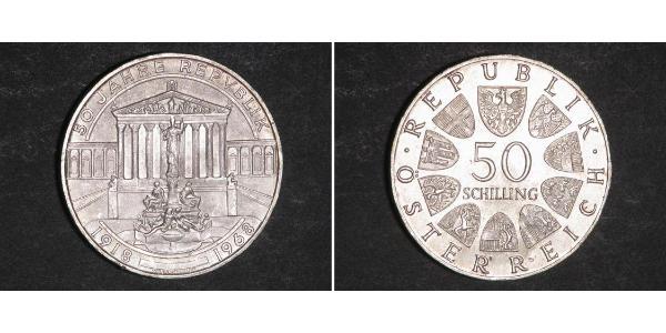 50 Shilling Republic of Austria (1955 - ) Silver 