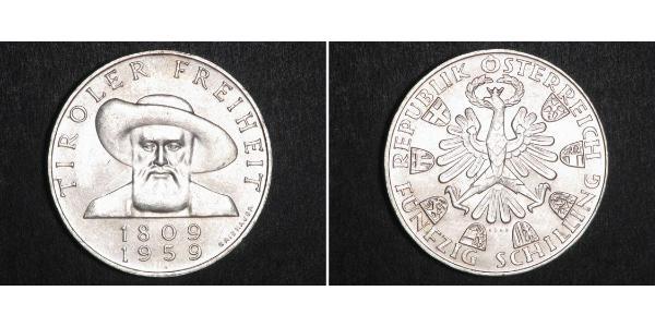 50 Shilling 奥地利 銀 