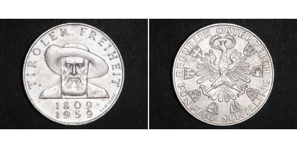50 Shilling 奥地利 銀 