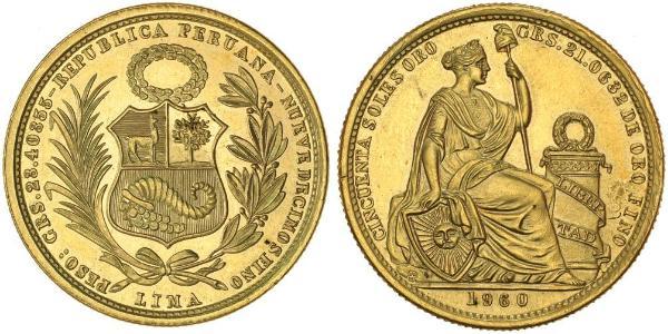 50 Sol Peru Gold 