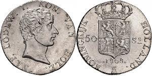 50 Stuiver Niederlande Silber 