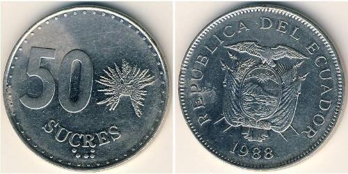 50 Sucre Équateur (pays) Cuivre/Nickel 