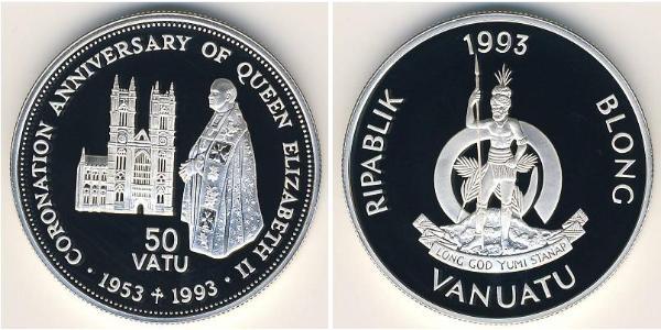 50 Vatu Vanuatu Silber 