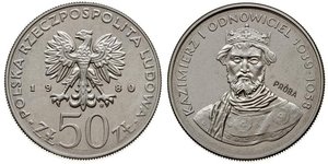 50 Zloty République populaire de Pologne (1952-1990) Cuivre/Nickel Casimir Ier le Restaurateur