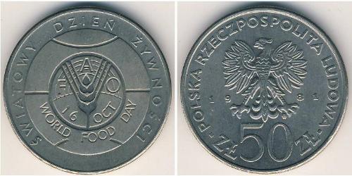 50 Zloty Volksrepublik Polen (1952-1990) Kupfer/Nickel 