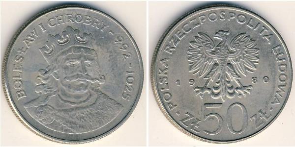 50 Zloty República Popular de Polonia (1952-1990) Níquel/Cobre 