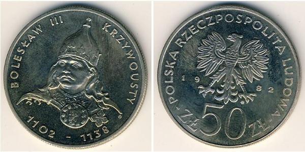 50 Zloty República Popular de Polonia (1952-1990) Níquel/Cobre 