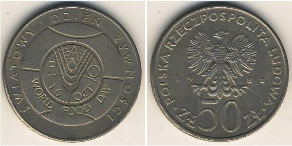 50 Zloty República Popular de Polonia (1952-1990) Níquel/Cobre 