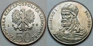 50 Zloty Repubblica Popolare di Polonia (1952-1990) Rame/Nichel 