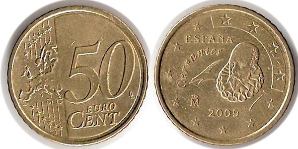 50 Євроцент Королівство Іспанія (1976 - ) Цинк/Олово/Мідь/Алюміній 