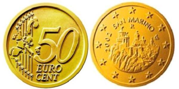 50 Євроцент Сан-Маріно Цинк/Олово/Мідь/Алюміній 