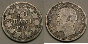 50 Бан Королівство Румунія (1881-1947) Срібло Carol I of Romania (1839 - 1914)