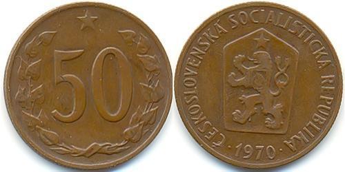 50 Гелер Чехословакія (1918-1992) Бронза 