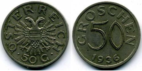 50 Грош Federal State of Austria (1934-1938) Никель/Медь 