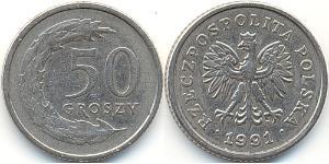 50 Грош Республика Польша (1991 - ) Никель/Медь 