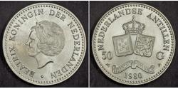 50 Гульден Нідерландські Антильські острови (1954 – 2010) Срібло Беатрікс