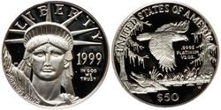 50 Долар США (1776 - ) Платина 