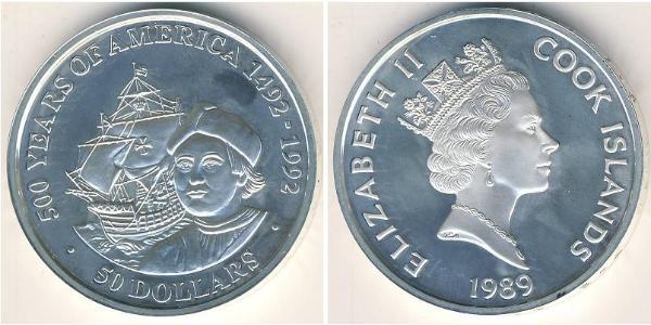 50 Долар Острова Кука Срібло 