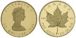 50 Доллар Канада Золото Елизавета II (1926-2022)