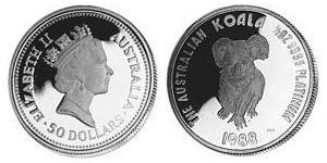 50 Доллар Австралия (1939 - ) Платина Елизавета II (1926-2022)