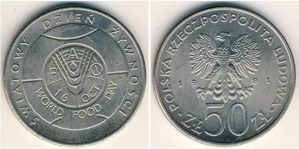 50 Злотий Польська Народна Республіка (1952-1990) Нікель/Мідь 
