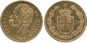 50 Лира Kingdom of Italy (1861-1946) Золото Умберто I (1844-1900)