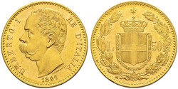 50 Ліра Kingdom of Italy (1861-1946) Золото Умберто I (1844-1900)