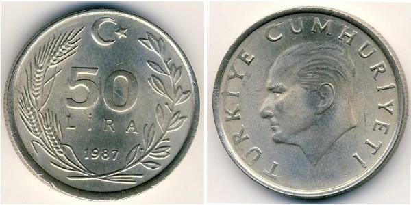50 Ліра Турція (1923 - ) Нікель/Мідь 