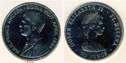 50 Пенни Остров Вознесения Никель/Медь Елизавета II (1926-2022)
