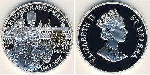 50 Пенни  Серебро Елизавета II (1926-2022)