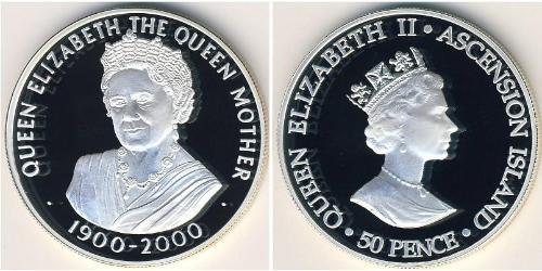 50 Пенни Остров Вознесения Серебро Елизавета II (1926-2022)