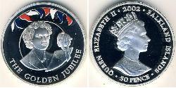 50 Penny Falkland Islands Silver Elizabeth II (1926-2022)