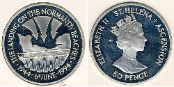 50 Пені Острів Святої Єлени (1981 - ) Нікель/Мідь Єлизавета II (1926-2022)